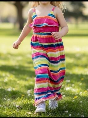 The Children’s Place Girl’s Colorful Maxi Dress, Size: 5/6 Small